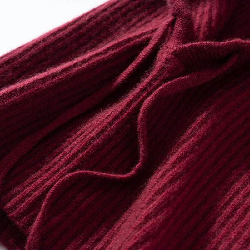 Pure Cashmere Knitted Fashion Scarf And Hat