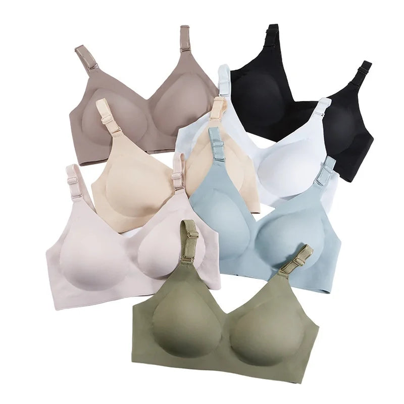 Seamless Thin Soft Deep V-Neck Push-Up Bra