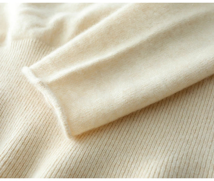 New Pure Cashmere V-Neck Knitted Pullover