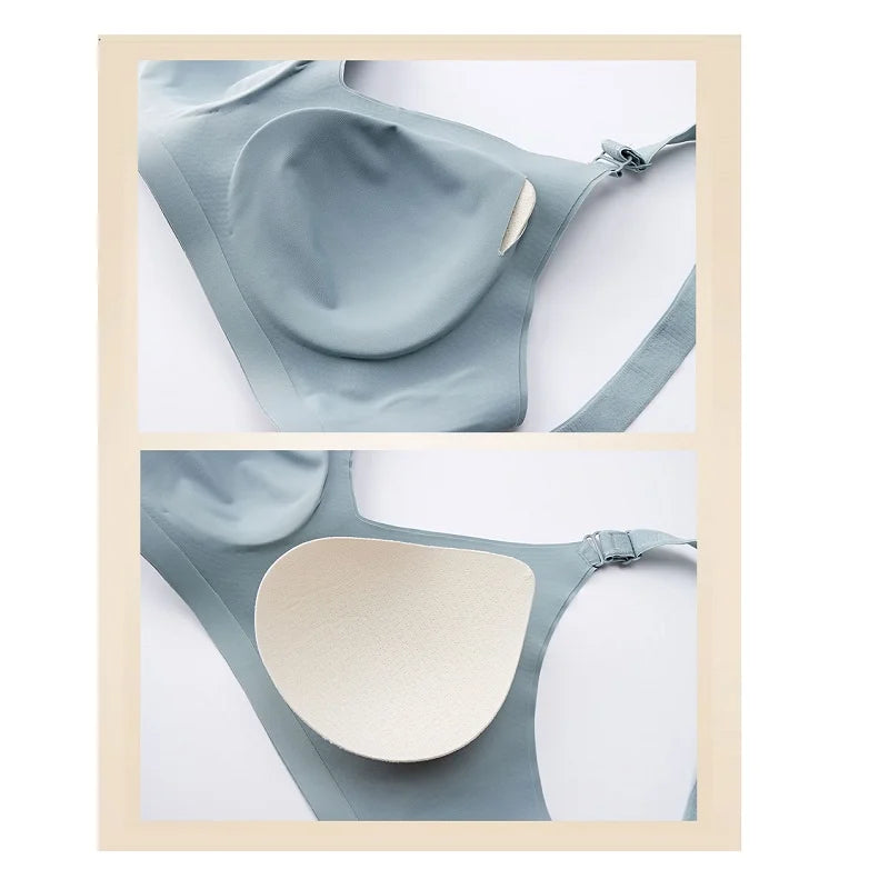 Seamless Thin Soft Deep V-Neck Push-Up Bra