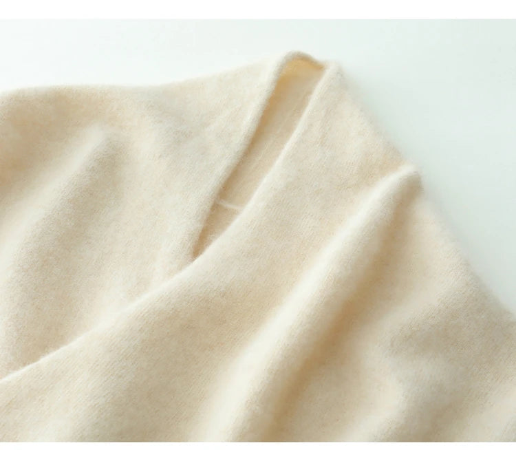 New Pure Cashmere V-Neck Knitted Pullover