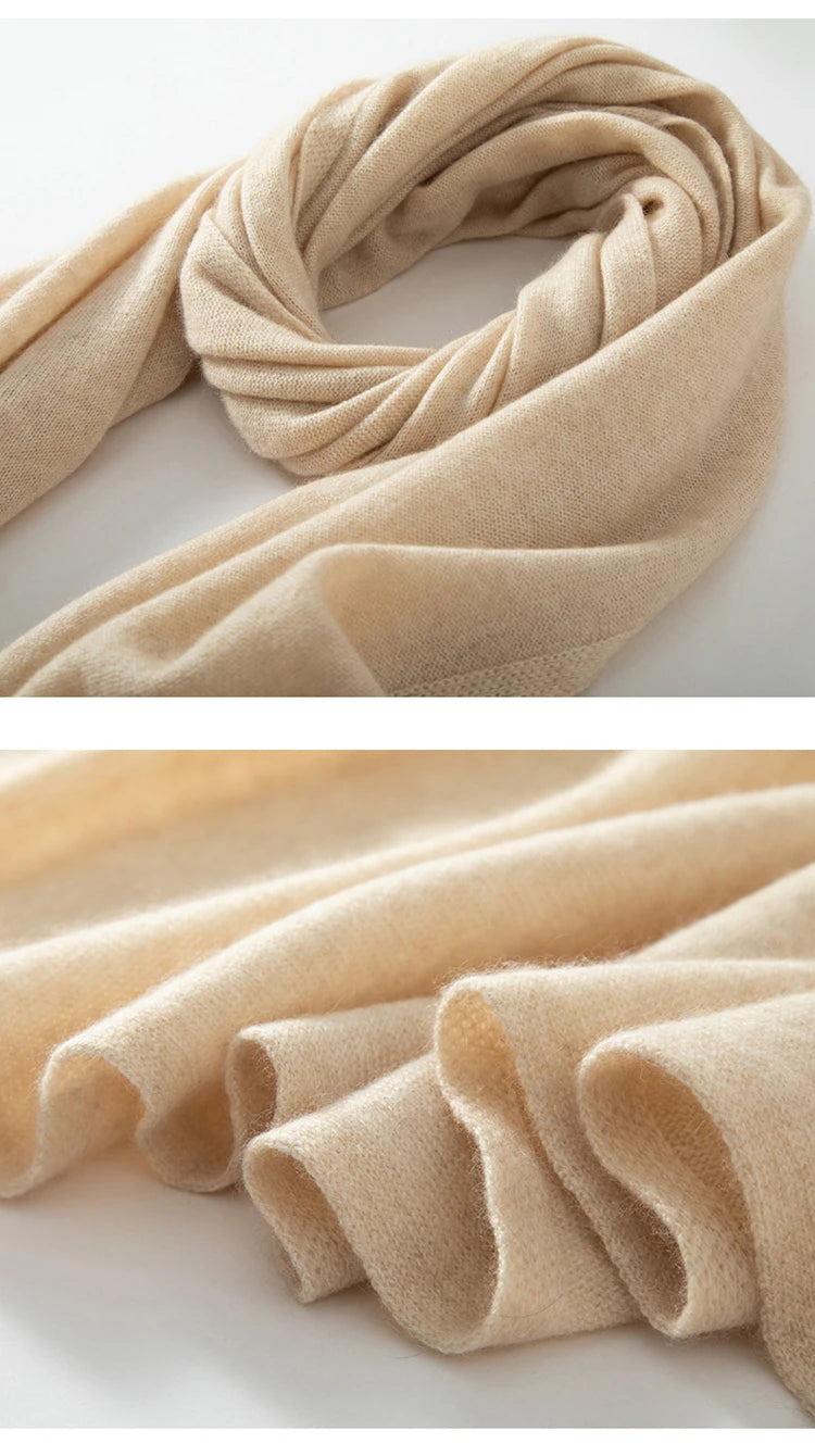 High-Quality Pure Cashmere Knitted Scarf