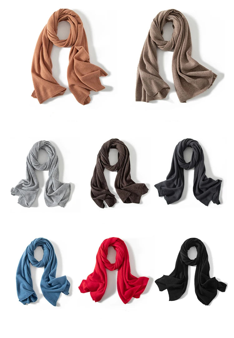 High-Quality Pure Cashmere Knitted Scarf