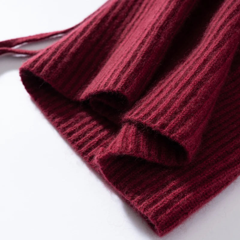 Pure Cashmere Knitted Fashion Scarf And Hat